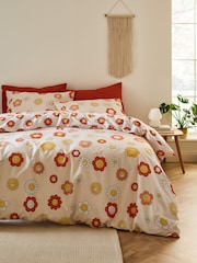 Sassy B Natural Groovy Floral Reversible Duvet Cover Set - Image 1 of 4
