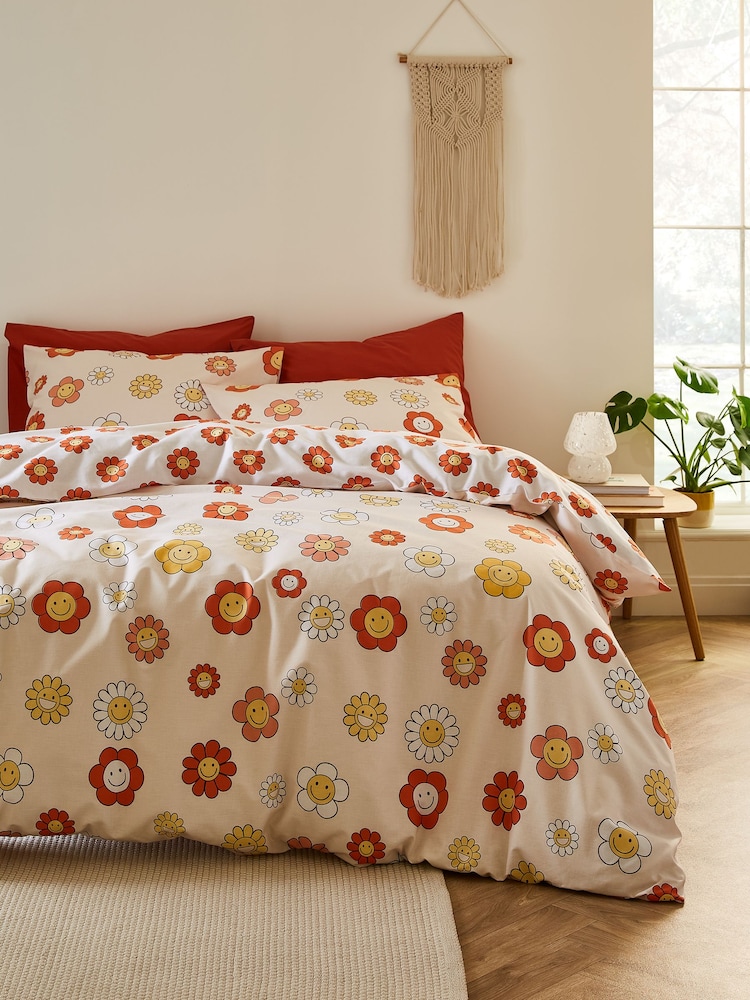 Sassy B Natural Groovy Floral Reversible Duvet Cover Set - Image 1 of 4