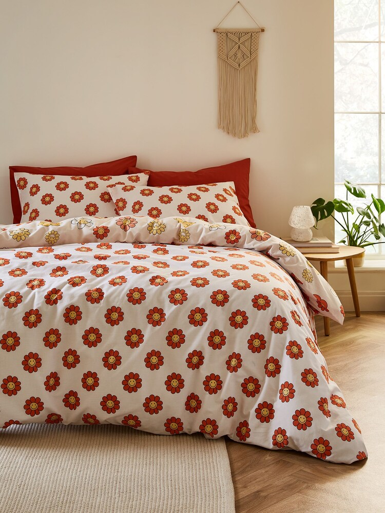 Sassy B Natural Groovy Floral Reversible Duvet Cover Set - Image 2 of 4