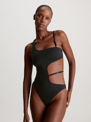 Calvin Klein Black Cut-Out One Piece Swimsuit - Image 1 of 5