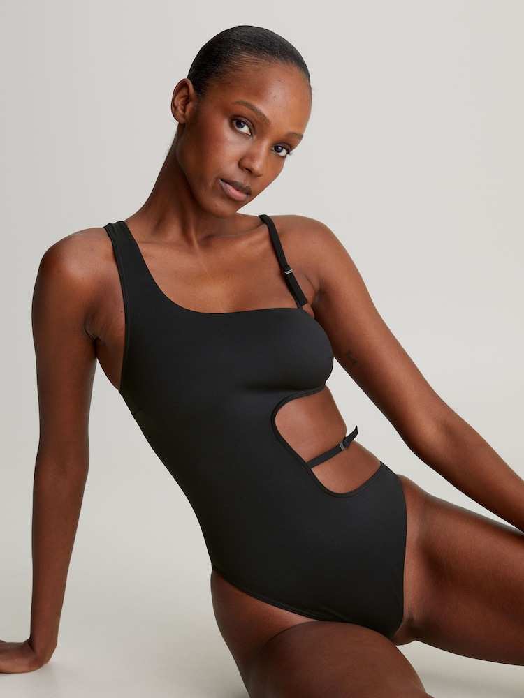 Calvin Klein Black Cut-Out One Piece Swimsuit - Image 2 of 5