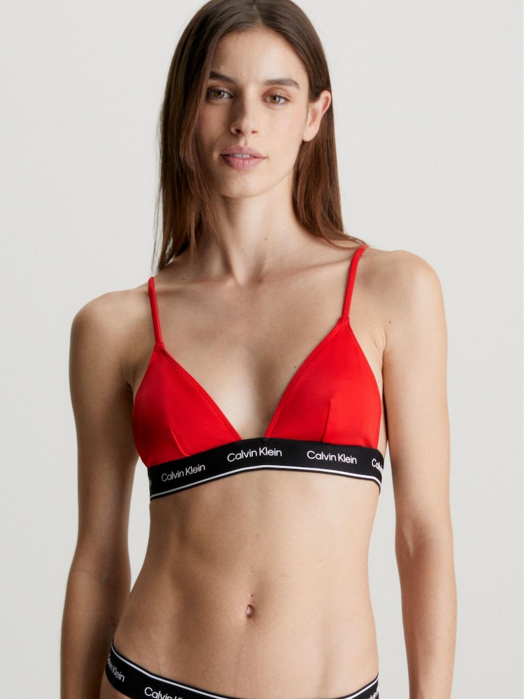 Calvin Klein Red Triangle Bikini Top - Image 1 of 1