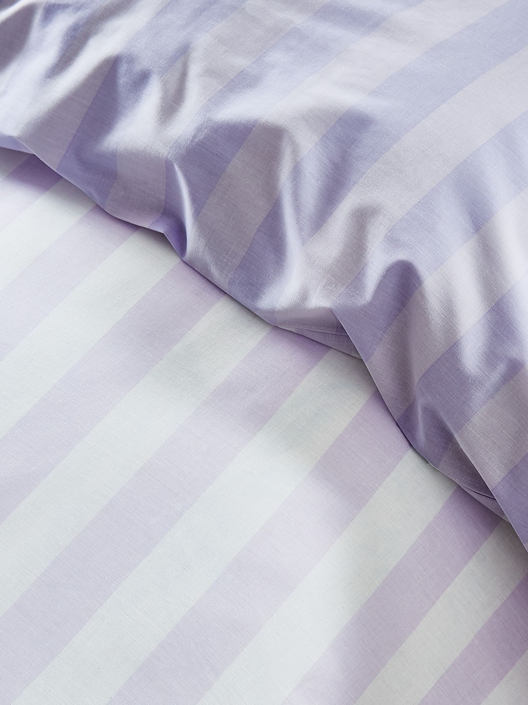 Sassy B Lilac Stripe Tease Duvet Cover And Pillowcase Set - Image 4 of 4 Sassy B Lilac Stripe Tease Duvet Cover And Pillowcase Set - Image 4 of 4