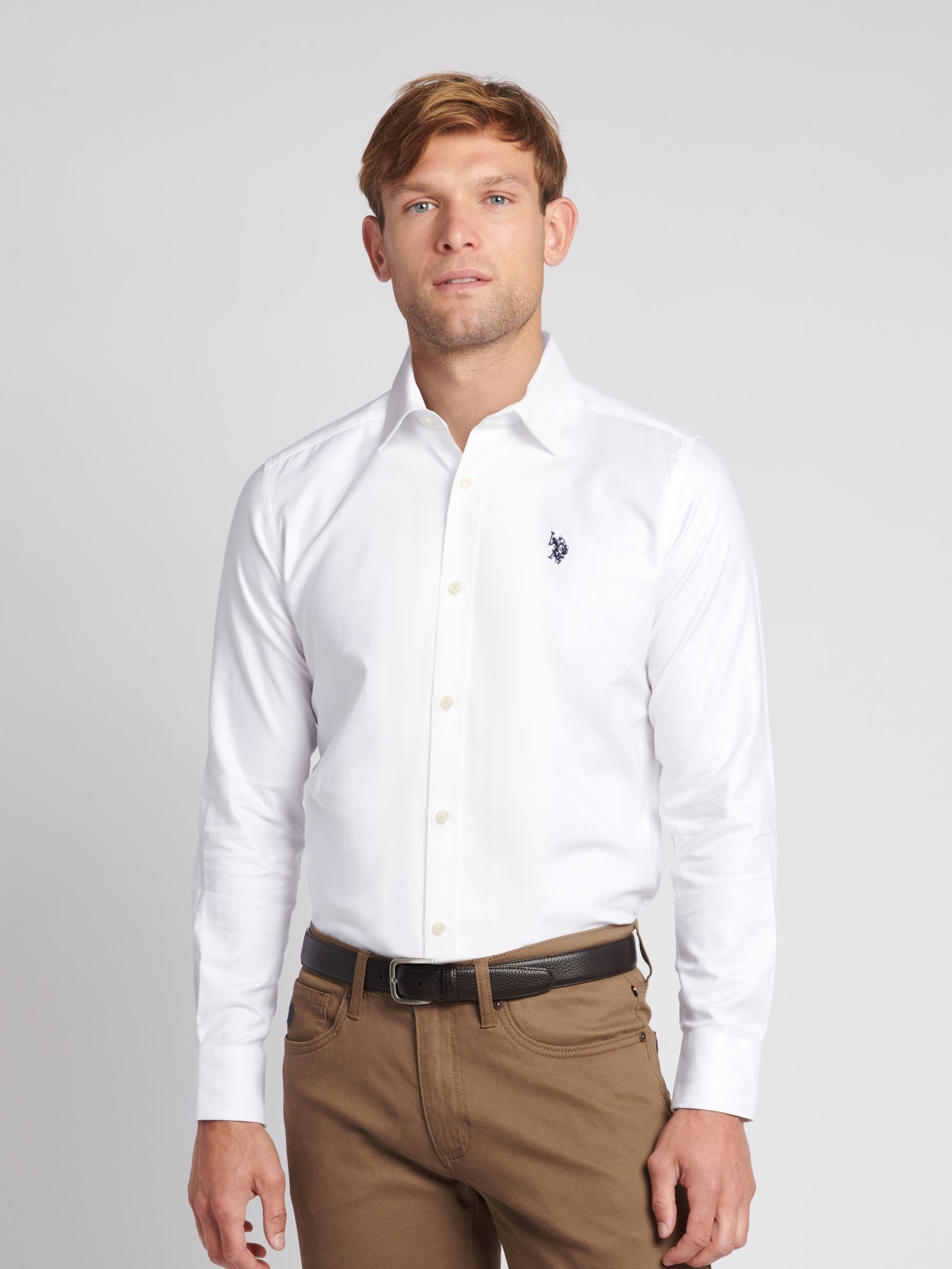 Buy U.S. Polo Assn. White Mens Long Sleeve Royal Twill 100