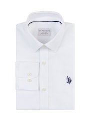 U.S. Polo Assn. White Mens Long Sleeve Royal Twill 100% Cotton Shirt - Image 6 of 8