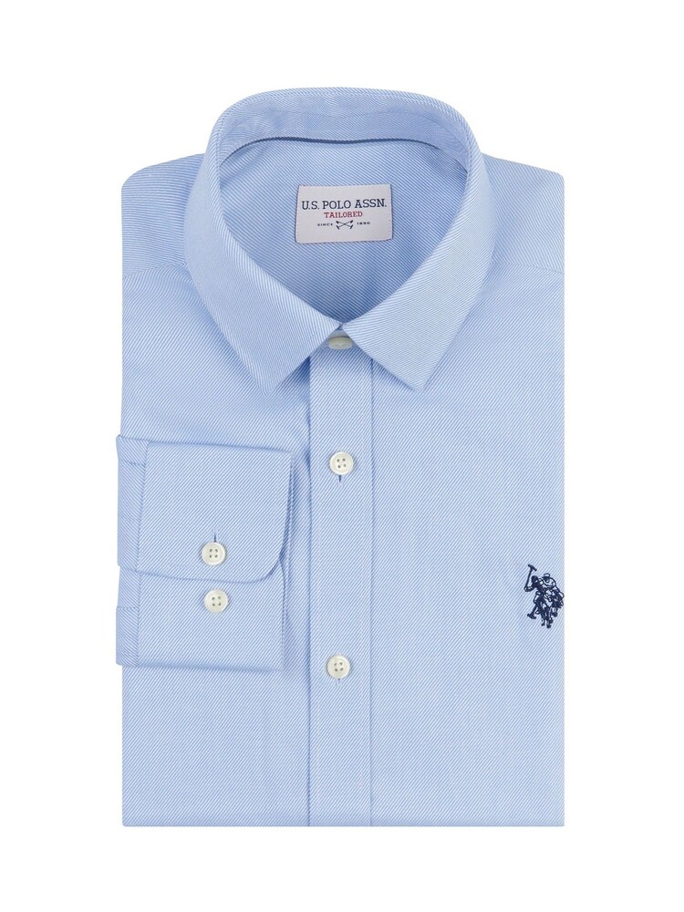 summer dress fitted U.s. Polo Assn. Mens Dress Shirt Regular Fit Long Sleeve Button Down, Men's, Size: 14 inch-14.5 inch 32 inch-33 inch, Blue