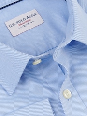 U.S. Polo Assn. Blue Mens Long Sleeve Royal Twill 100% Cotton Shirt - Image 8 of 8