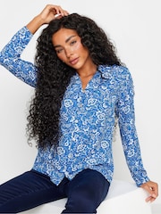 M&Co Blue Petite Long Sleeve Blouse - Image 1 of 4