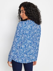 M&Co Blue Petite Long Sleeve Blouse - Image 3 of 4