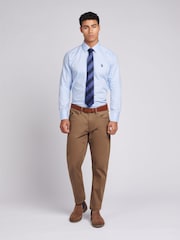 U.S. Polo Assn. Light Blue Mens Long Sleeve Dobby Texture 100% Cotton Shirt - Image 3 of 8