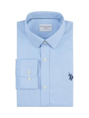 U.S. Polo Assn. Light Blue Mens Long Sleeve Dobby Texture 100% Cotton Shirt - Image 6 of 8