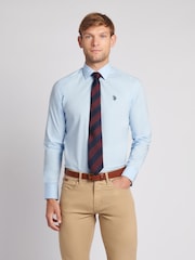 U.S. Polo Assn. Blue Long Sleeve Mens Poplin Shirt - Image 1 of 8