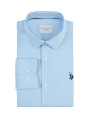 U.S. Polo Assn. Blue Long Sleeve Mens Poplin Shirt - Image 6 of 8