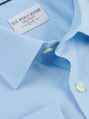 U.S. Polo Assn. Blue Long Sleeve Mens Poplin Shirt - Image 8 of 8