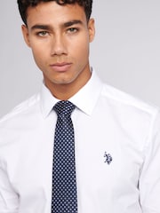 U.S. Polo Assn. White Long Sleeve Mens Poplin Shirt - Image 4 of 7
