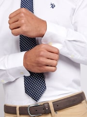 U.S. Polo Assn. White Long Sleeve Mens Poplin Shirt - Image 5 of 7