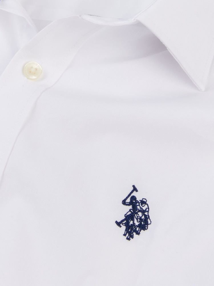 U.S. Polo Assn. White Long Sleeve Mens Poplin Shirt - Image 7 of 7