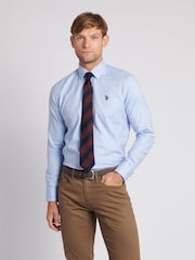 U.S. Polo Assn. Blue Mens Long Sleeve Herringbone Twill 100% Cotton Shirt - Image 1 of 8