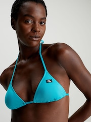 Calvin Klein Blue Triangle Bikini Top - Image 3 of 4