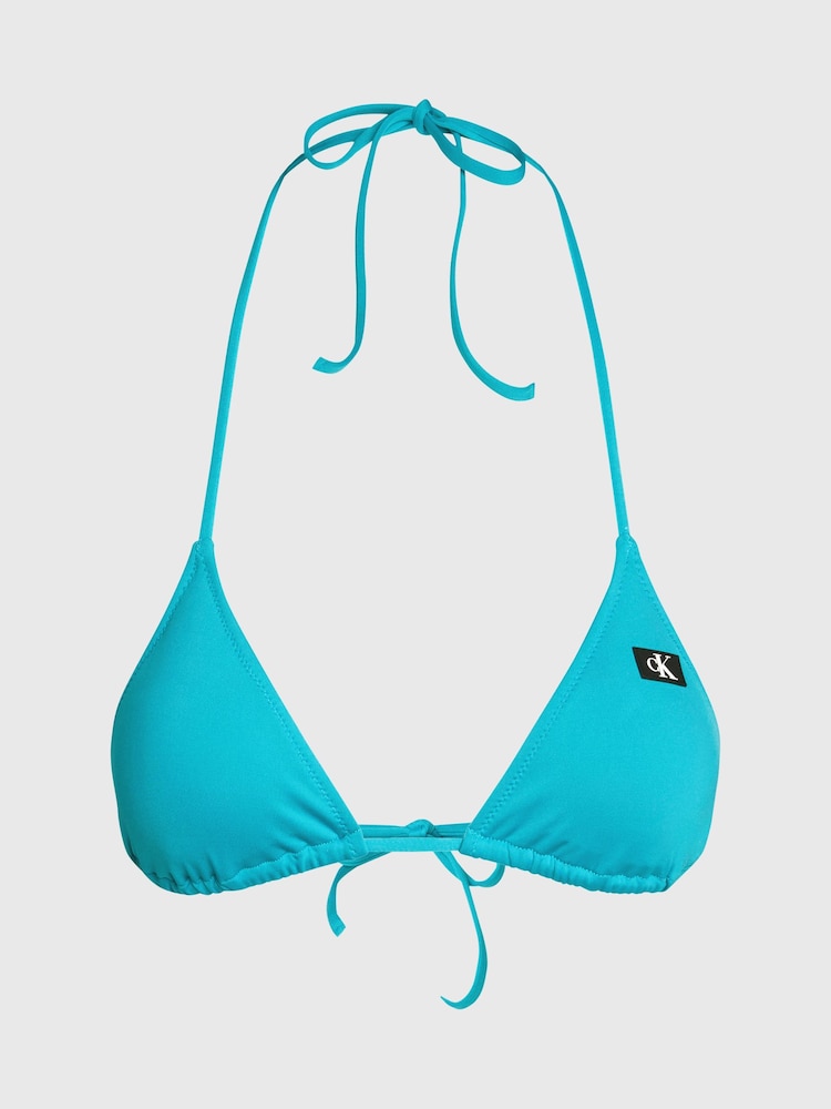 Calvin Klein Blue Triangle Bikini Top - Image 4 of 4