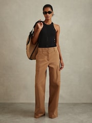 Reiss Black Cammi Fitted Cut-Out Detail Vest - Image 3 of 5