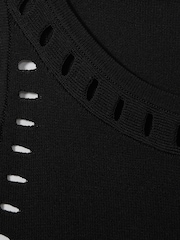 Reiss Black Cammi Fitted Cut-Out Detail Vest - Image 5 of 5