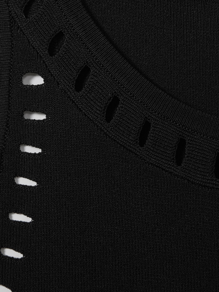 Reiss Black Cammi Fitted Cut-Out Detail Vest - Image 5 of 5