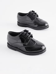 Black Patent Standard Fit (F) Smart Leather Brogues School Shoes - Image 1 of 5
