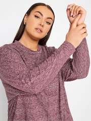 Yours Curve Red Charcoal Front Seam Soft Touch Jumper - Image 4 of 4