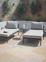 Maze Pewter Grey Garden Roma Sunlounger Set with Side Table - Image 2 of 7