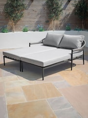 Maze Pewter Grey Garden Roma Sunlounger Set with Side Table - Image 3 of 7