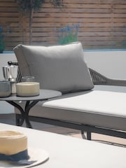 Maze Pewter Grey Garden Roma Sunlounger Set with Side Table - Image 4 of 7