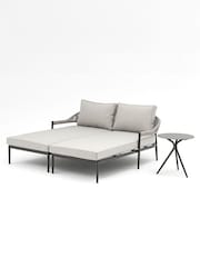 Maze Pewter Grey Garden Roma Sunlounger Set with Side Table - Image 7 of 7