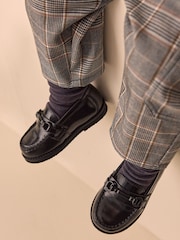 Black Leather Saddle Loafers - Image 1 of 3