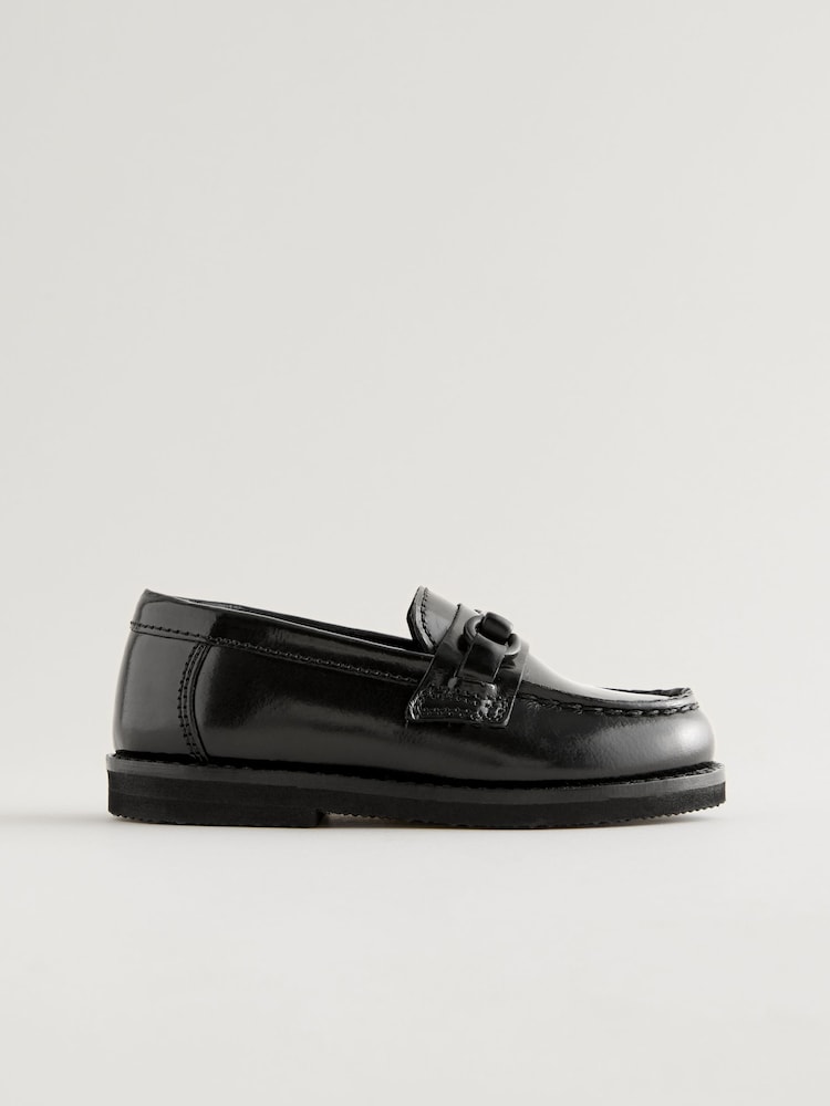 Buy Black Leather Saddle Loafers from Next USA display picture 3