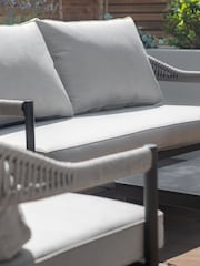 Maze Pewter Grey Garden Roma 2 Seat Sofa Set with Coffee Table - Image 2 of 7