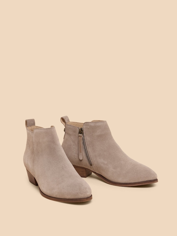 White Stuff Cream Willow Suede Ankle Boots - Image 2 of 4