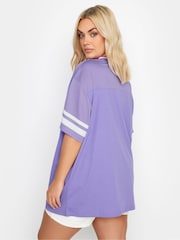 Yours Curve Purple Basketball Varsity T-Shirt - Image 3 of 4
