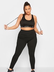 Yours Curve Black Active Crop Top - Image 3 of 5