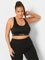 Yours Curve Black Active Crop Top - Image 4 of 5