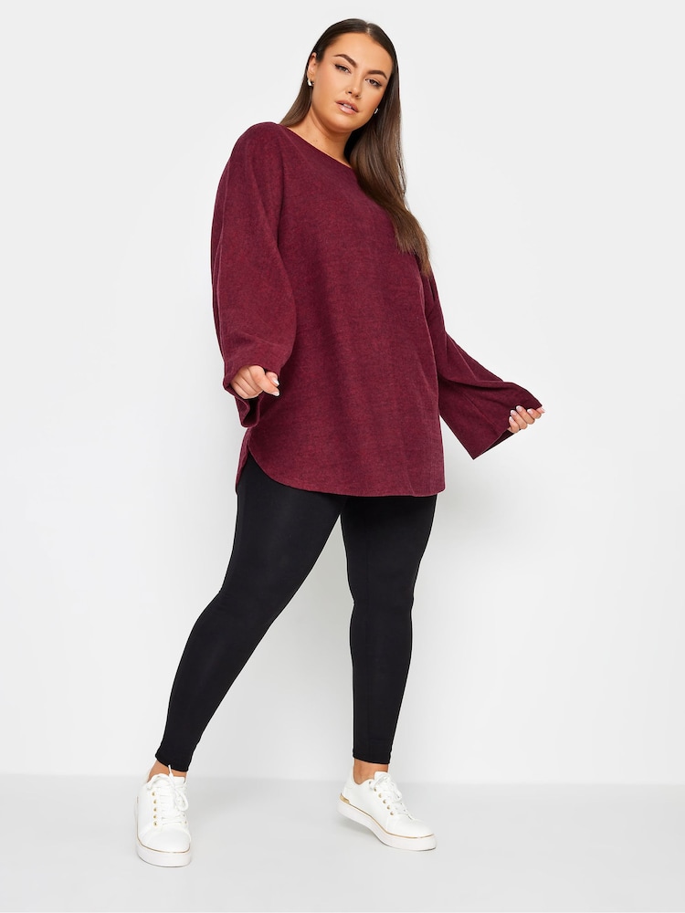 Yours Curve Red Front Seam Soft Touch Jumper - Image 2 of 4
