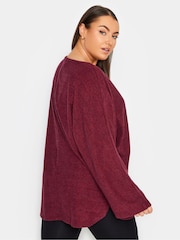 Yours Curve Red Front Seam Soft Touch Jumper - Image 3 of 4