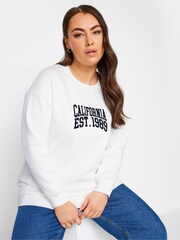 Yours Curve White 'New York' Slogan Sweatshirt - Image 1 of 5