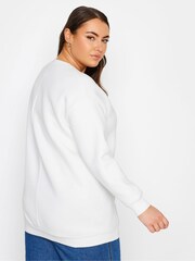 Yours Curve White 'New York' Slogan Sweatshirt - Image 3 of 5