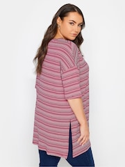 Yours Curve Red Striped Oversized Top - Image 2 of 4