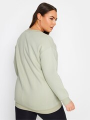 Yours Curve Green 'New York' Slogan Sweatshirt - Image 2 of 4