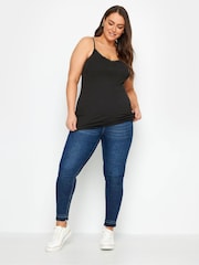 Yours Curve Black & White Lace Cami Tops 2 Pack - Image 4 of 5