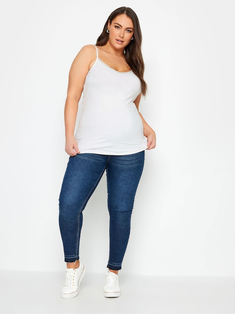 Yours Curve Black & White Lace Cami Tops 2 Pack - Image 5 of 5