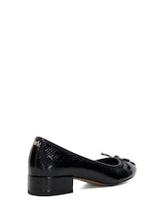 Dune London Black Chrome Block Heel Hollies Ballerina Shoes - Image 6 of 8