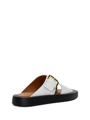 Dune London White Liquorice Buckle Cross Strap Sandals - Image 5 of 6